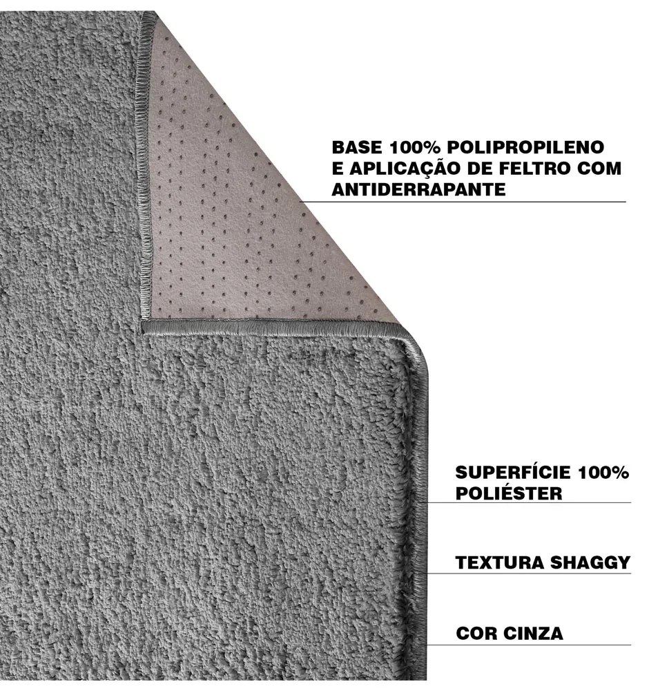 Tapete Passadeira Sala de Estar Aladim Cinza G30 - Gran Belo