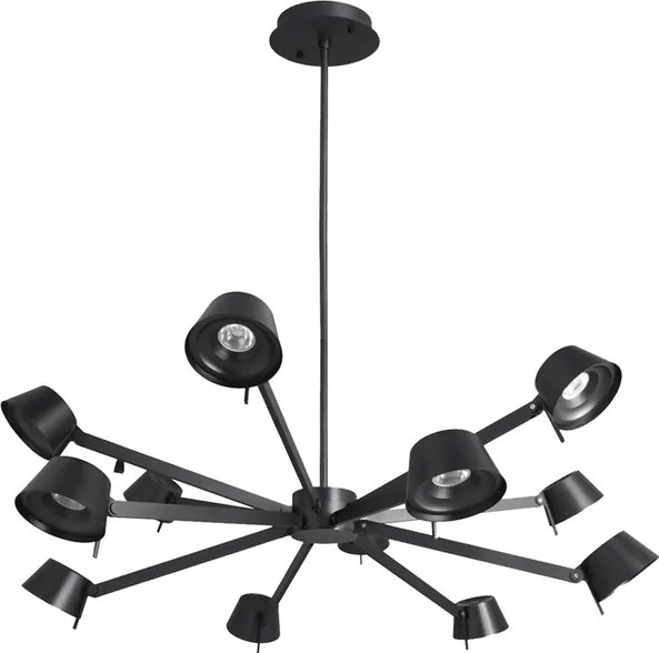 Pendente Led Aluminio Preto 63W 3000K Copo