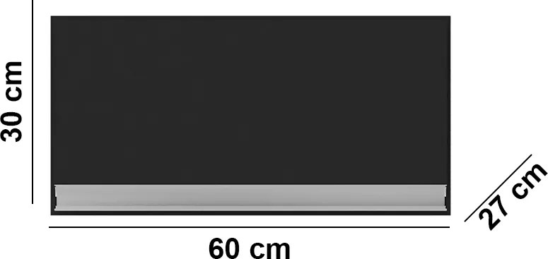 Armário Cozinha Aéreo Geladeira 60cm Basculante Leticia Preto A01 - D'Rossi