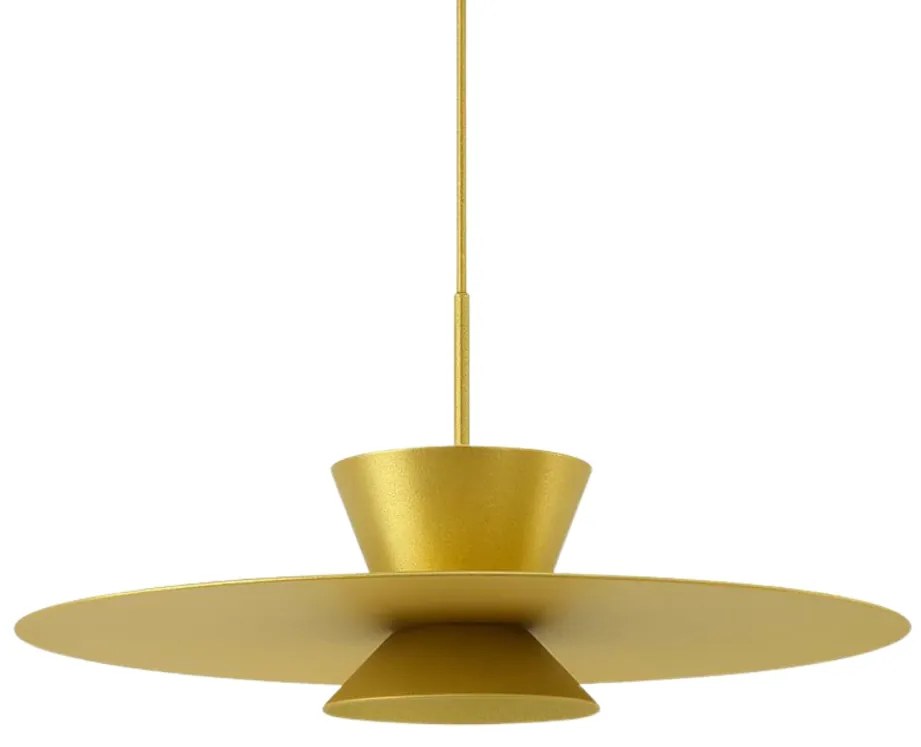 Pendente Tule Ø50X25Cm 1Xmr16 - Usina 25120/50 (DR-M - Dourado Metálico, Igual a Cor 1)