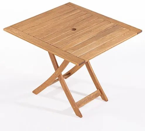 Mesa Quadrada Dobrável Madeira Stain Cor Jatobá 80cm - 17058 Sun House