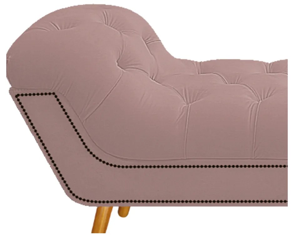 Calçadeira Estofada Veneza 160 cm Queen Size Suede Rosê - ADJ Decor