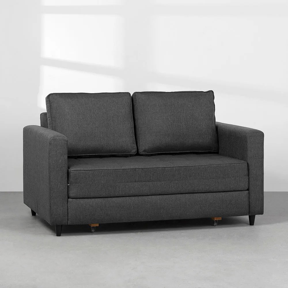 Sofá-Cama Mira Casal Trama Miúda Grafite - 1,50m