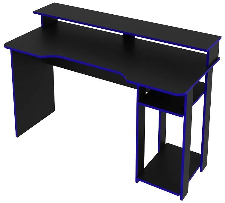 Mesa Gamer Escrivaninha Tecno nicho Preto Azul