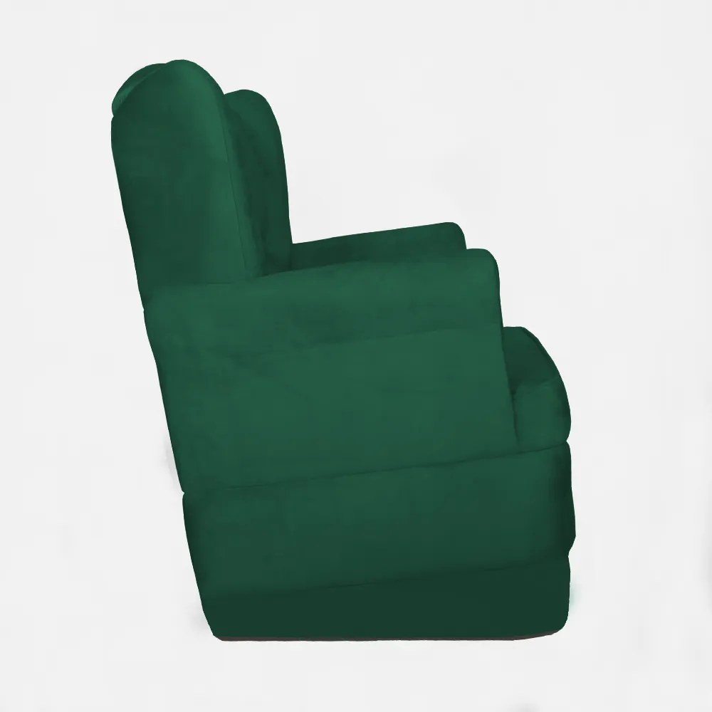 Conjunto Poltrona Ana de Amamentação com Balanço + Puff Ana Suede Verde Bandeira