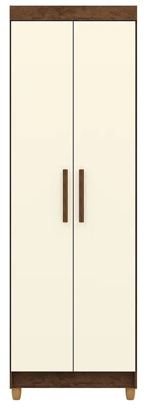 Armário Multiuso 61cm Alto 2 Portas Prateleiras Guiné Imbuia/Champanhe V01 - D'Rossi