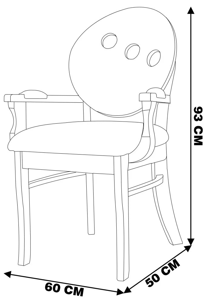 Kit 2 Poltronas Decorativas Sala de Jantar Teseu Madeira Maciça Poliéster Preto/Imbuia G42 - Gran Belo