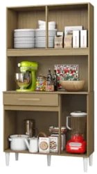 Cozinha Compacta 91cm Com Tampo Bayek Atacama/Grafite A15  - Mpozenato