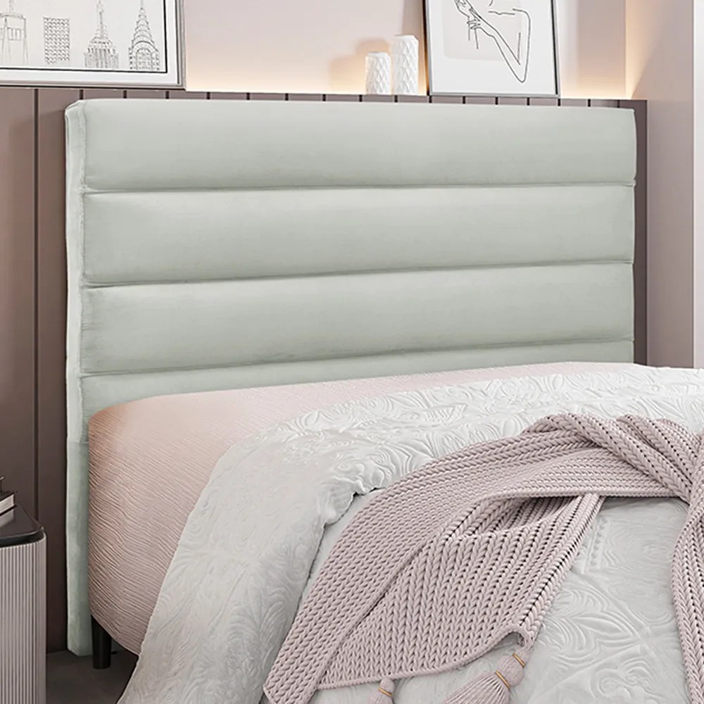 Cabeceira Decorativa Queen Size 1,60M Guess Veludo Prata G63 - Gran Belo