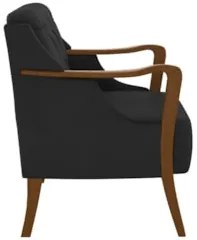 Poltrona Decorativa para Sala de Estar Capitonê Lapa Z32 PU Preto - Mp