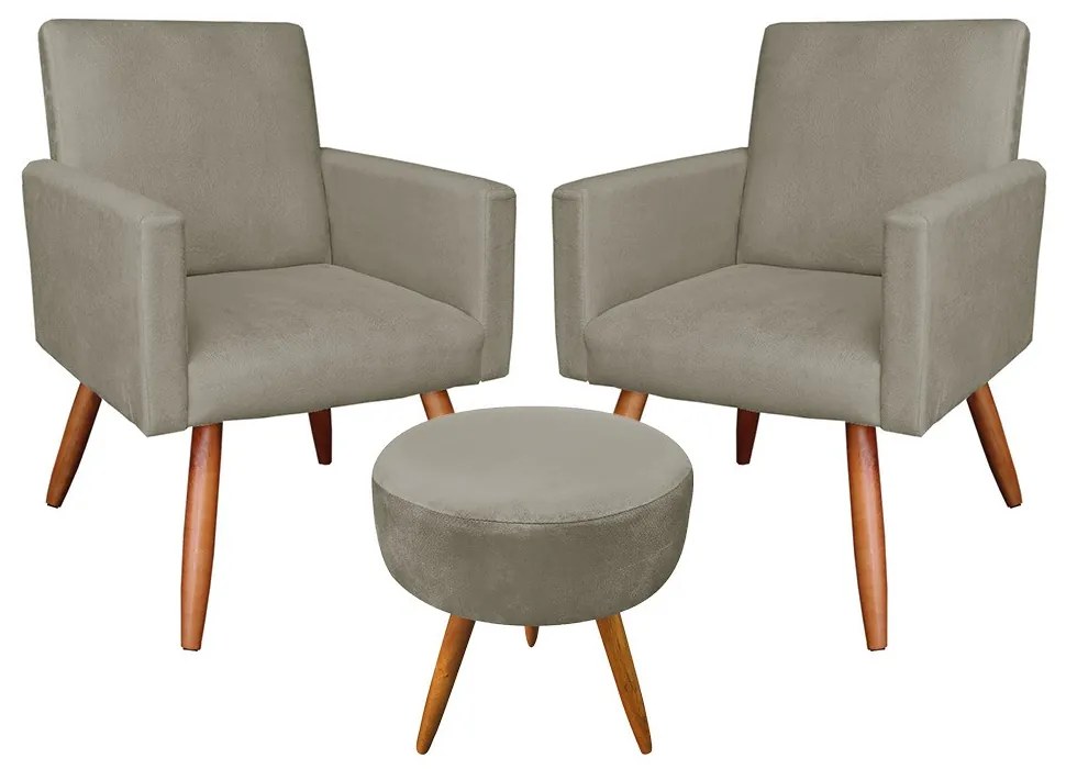 KIT 02 POLTRONAS COM 01 PUFF LARISSA SUE