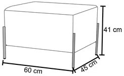 Kit 2 Puffs Decorativos 60cm Base Aço Status C-262 Veludo Telha - Domi