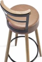 Banqueta Alta Estofada Pés Palito Kit 4 Martin Sintético Amarula S08 -