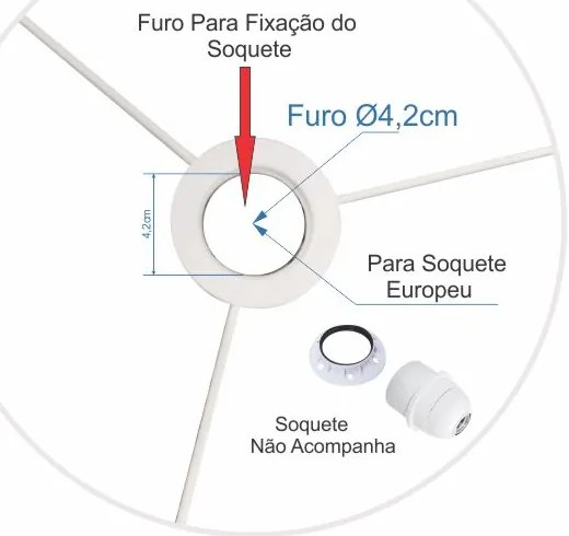 Cúpula Abajur Cilíndrica Cp-8004 Ø15x25cm Rustico Cinza