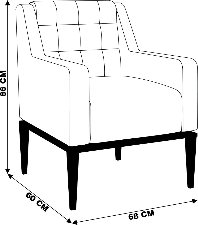 Poltrona Sala de Estar Decorativa Base Madeira Madonna Suede Grafite G52 - Gran Belo