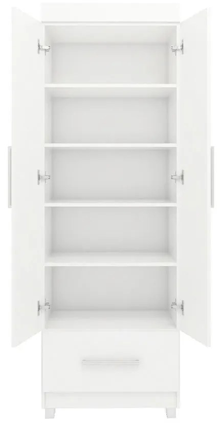 Roupeiro Guarda Roupa 2 Portas Prateleiras Gaveta Branco