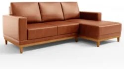 Sofá 3 Lugares 200cm Living Com Chaise Direito Sala de Estar Kayrós D0