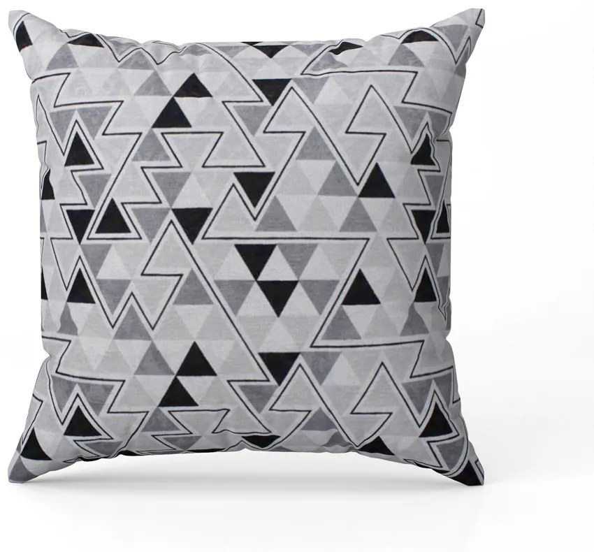 Capa para Almofada Tecido Estampado Triângulo Preto e Branco D96 42x42 cm - D'Rossi