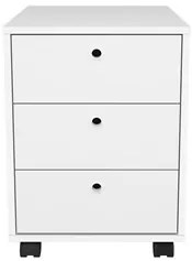 Gaveteiro com Rodízios 3 Gavetas New Branco - Artany