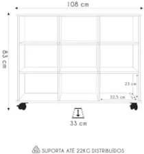 Nicho Organizador com Rodízios Toys 9 Gavetas Q01 Pto/Color - Mpozenat