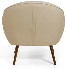 Kit 02 Poltronas Decorativas Nina Pés Palito Madeira C-129 Linho Bege