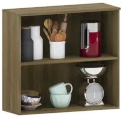 Armário de Cozinha 80cm 2 Portas Com Vidro Nádia Mocca/Avelã L01 - Mpo