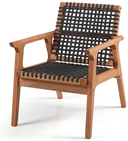 Poltrona Fixa Trama Stain Jatoba Corda Nautica Preta - 60376 Sun House