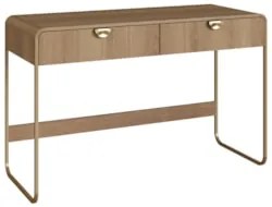 Escrivaninha Mesa com 2 Gavetas 125cm Mario Hanover/Dourado A10 - Mpoz