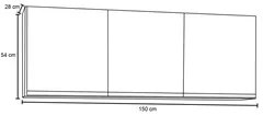 Armário Aéreo de Cozinha 150cm 3 Portas Argélia Preto - Lumil