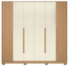 Guarda Roupa Casal 237cm 6 Portas Vinna A02 Off/Freijó - Mpozenat