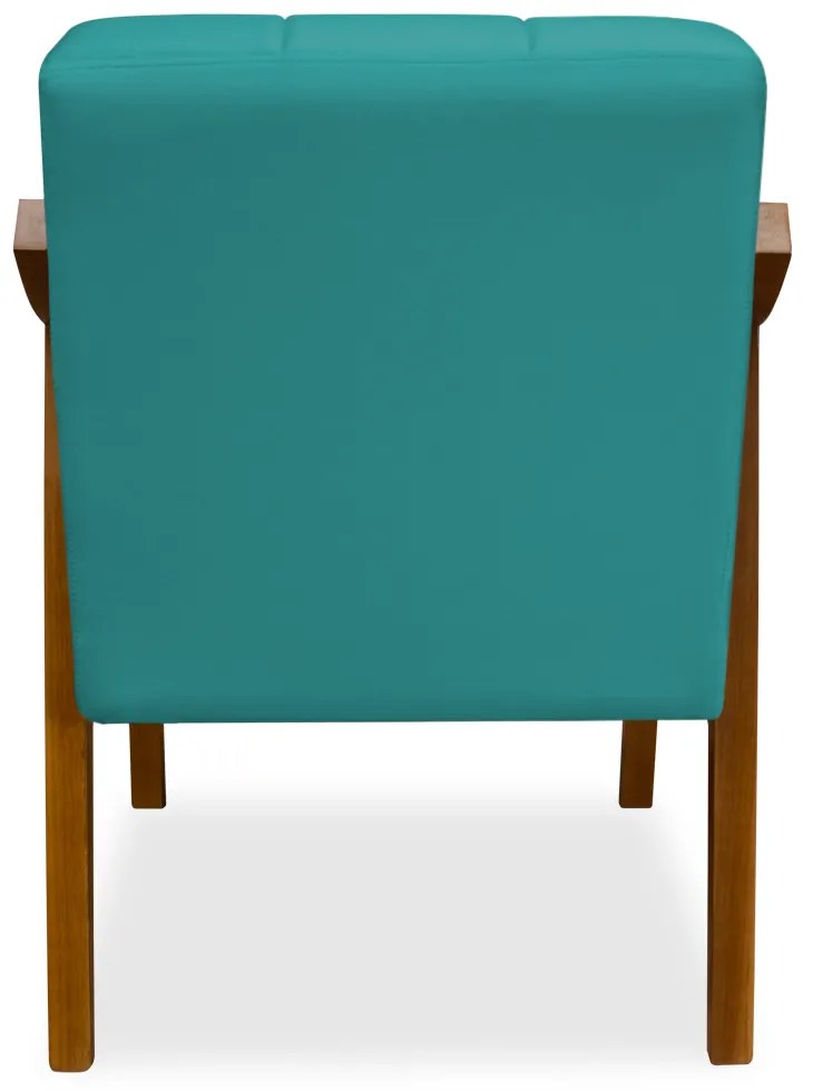 Poltrona Decorativa Vênus Veludo Azul Tiffany