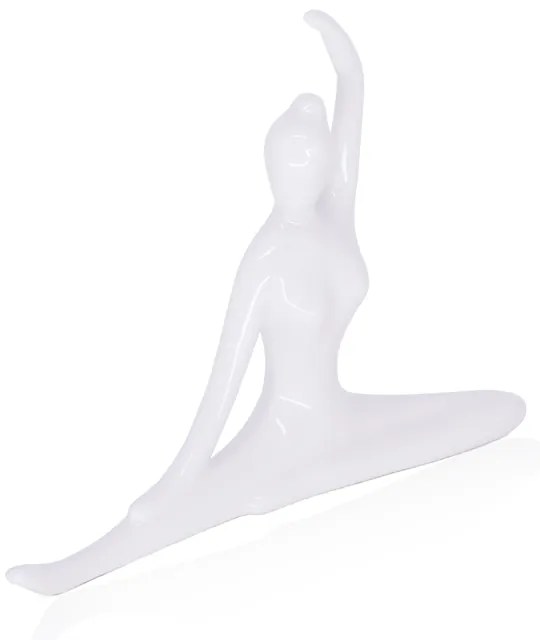Enfeite Decorativo Bailarina em Cerâmica Branco 13x16x3,5 cm - D'Rossi