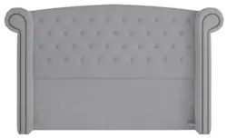 Cabeceira Cama Box Casal King 195cm Provença Z37 Veludo Cinza - Mpozen