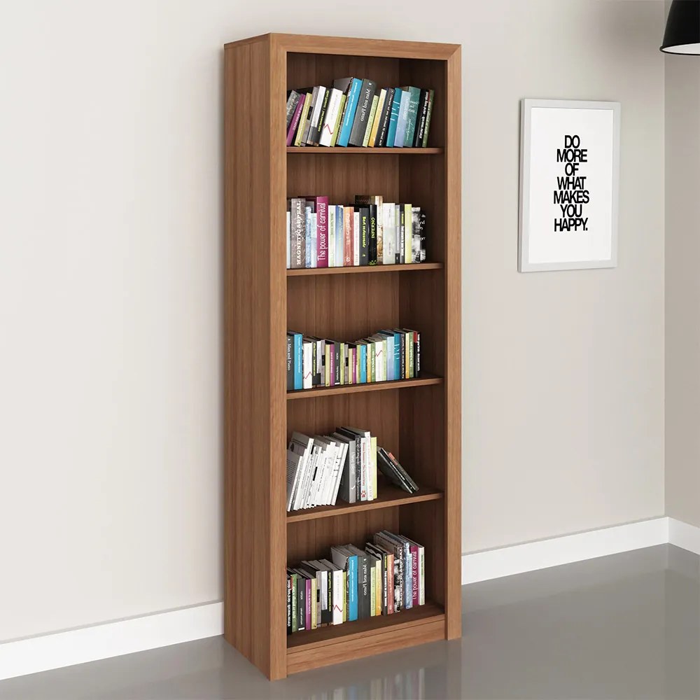 Armário Estante Alto para Escritório Home Office ME4104 MDP Amendoa G69 - Gran Belo