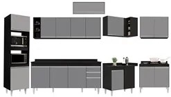 Armário de Cozinha Modulada de Canto 9 Peças CP05 Balcão com Tampo Pre