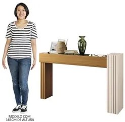 Aparador Para Sala com Espelho Solare H01 Off White/Cinamomo - Mpozena