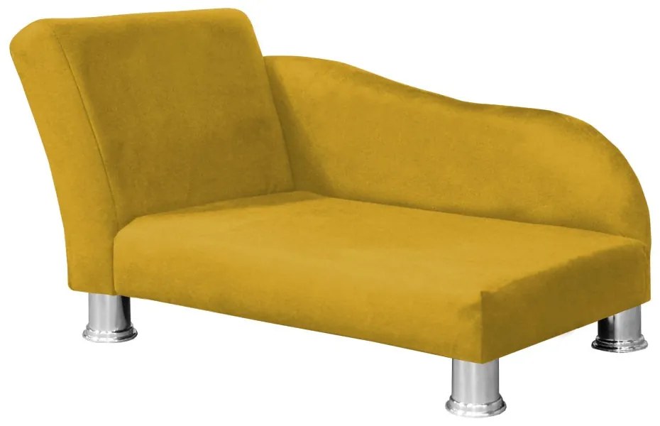Divã Cama Pet Luxo para Cães E Gatos Elegante Confortável Suede Amarelo