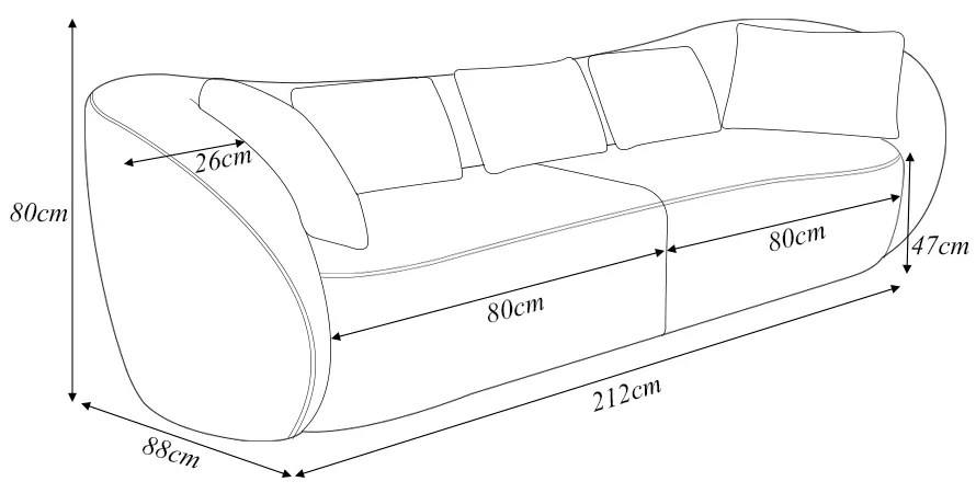Sofá Bipartido Sala de Estar Diamond 212cm com Almofadas Soltas Linho Cinza Claro G52 - Gran Belo