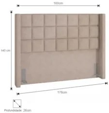 Cabeceira Cama Box Casal Queen 160cm Pisa Z37 Linho Areia - Mpozenato