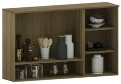 Armário Cozinha 120cm 3 Portas Com Nicho Nádia Mocca/Avelã L01 - Mpoze