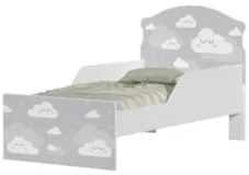 Mini Cama Infantil 148x68cm Com Proteção Lateral Nuvens K06 - Mpozenat
