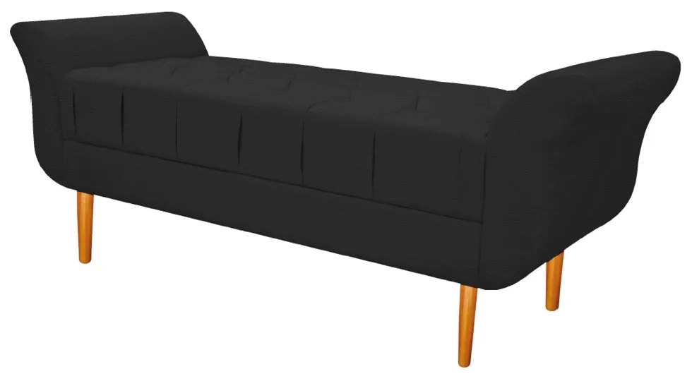 Recamier Estofado Ari 160 cm Queen Size Corano Preto - ADJ Decor