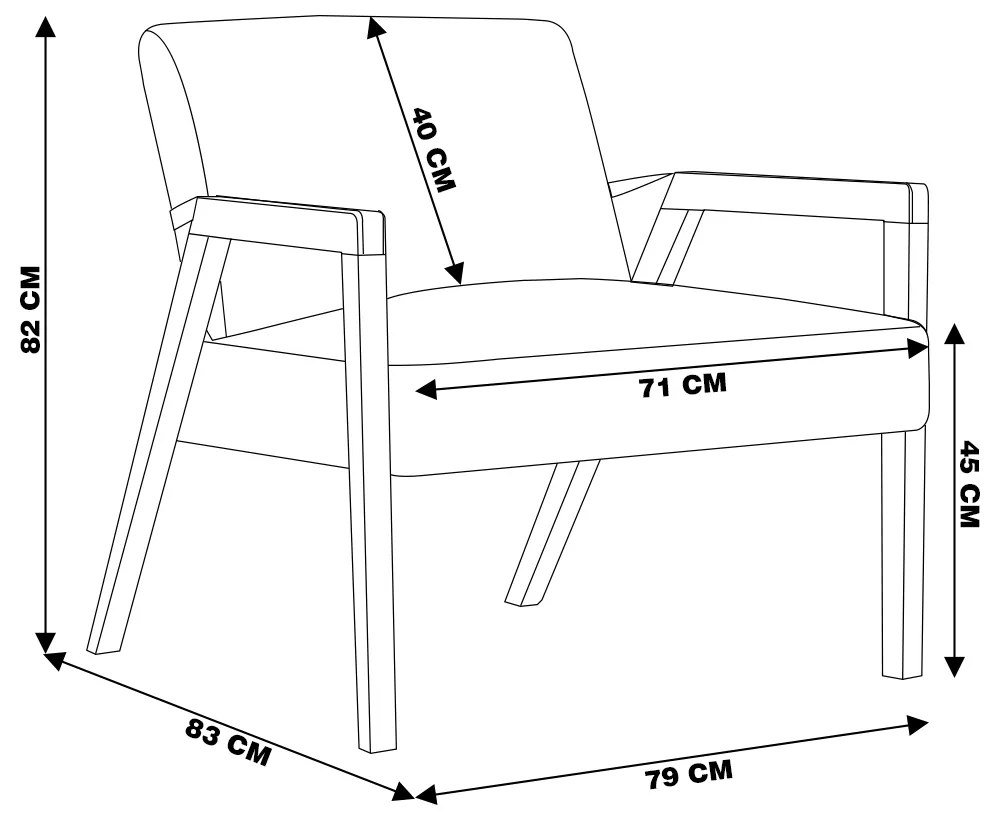 Kit 02 Poltronas Decorativas Sala de Estar Dux com Detalhe em PU Sintético Marrom G66 - Gran Belo