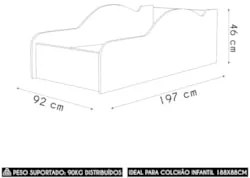 Cama Solteiro Infantil 188x88cm Personagens Carro Azul Z53 - Mpozenat