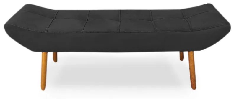 Cabeceira com Calçadeira Casal 140cm Maya Suede Preto - Sheep Estofados - Preto