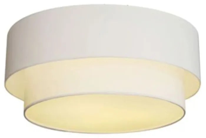 Plafon e Pendente Duplo Cilíndrico Vivare Md- 3017 e Md-4061 Cúpula em Tecido 50x40cm  Branco - Bivolt