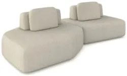 Sofá Ilha 275cm 2 Módulos Sala de Estar Moby Boucle Creme Z08 - Mpozen