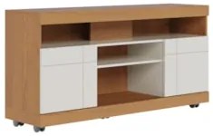 Rack Bancada Para TV 47 Pol 136cm Pavia Freijó/Off White C05 - Mpozena