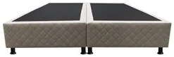 Base Box para Cama Casal King 192x203cm Bipartido Liz S05 Suede Bordad