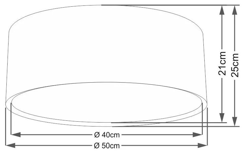 Plafon Duplo Cilíndrico Md-3036 Cúpula em Tecido 50x25cm Rústico Cinza - Bivolt